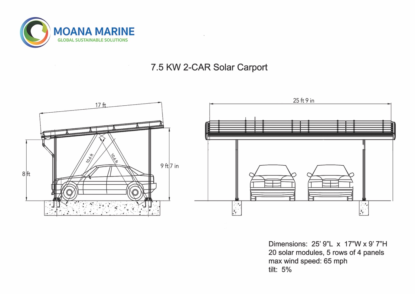 Moana Marine Solar Carport Diagram