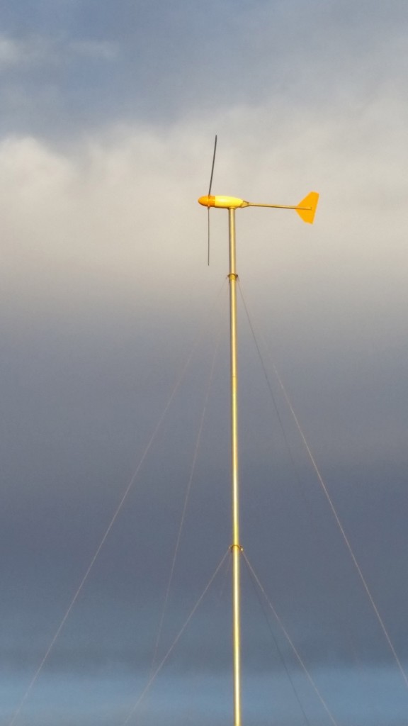 Sunrise turns turbine golden